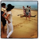 Beach Photoshoot with Flag