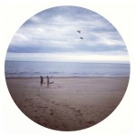 Flying kites on the beach