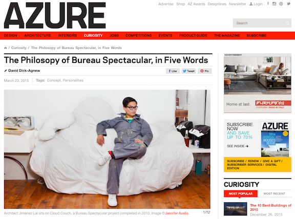 Bureau Spectacular in Azure Magazine