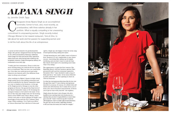 Alpana Singh Chicago Woman Cover