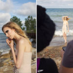 Beach photoshoot behind the scenes