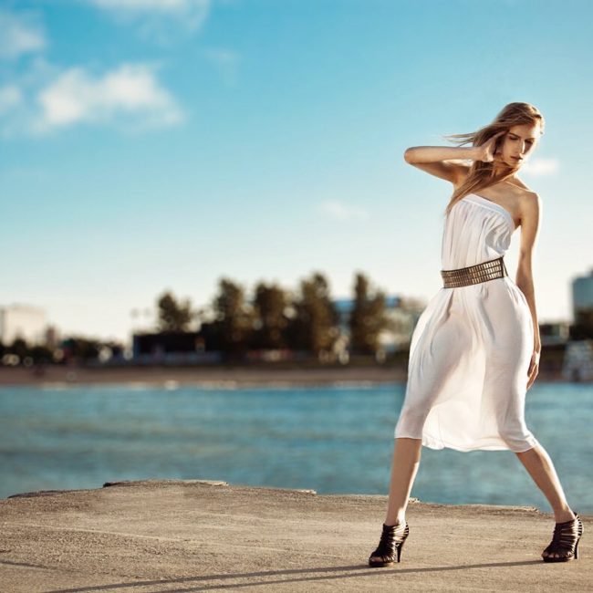Fashion Model in Wind