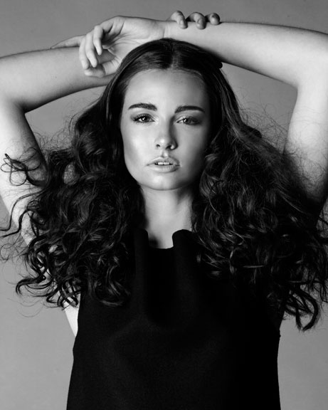 Big curly hair beauty portrait