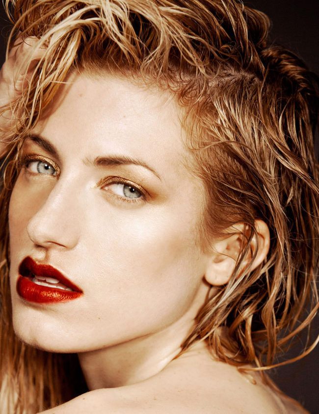 Gold Glow with Red Lip Beauty
